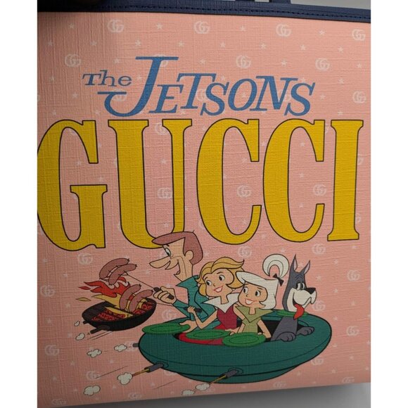 Gucci kids x Jetsons GG Supreme Tote Handbag Pink/Navy 605614 - Picture 7 of 13